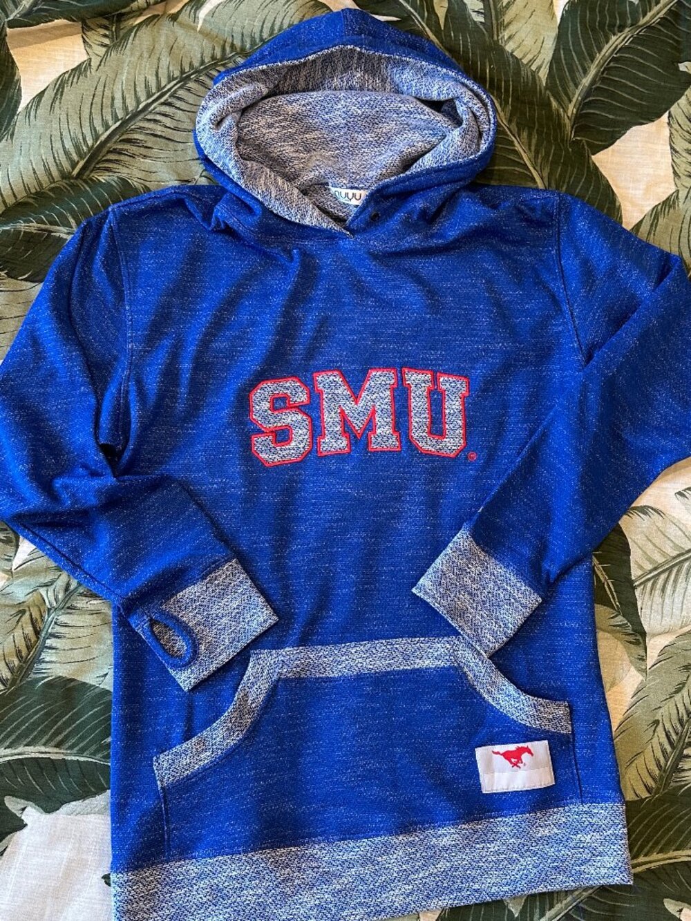 NUYU Women's Hoody Pullover Kangaroo Pocket "SMU" Sweatshirt - Size M